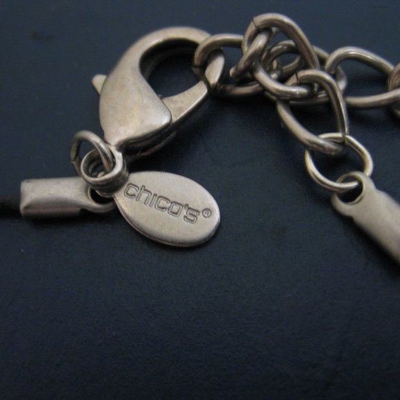 NWOT Chico's beaded metal statement cord necklace - Picture 4 of 4